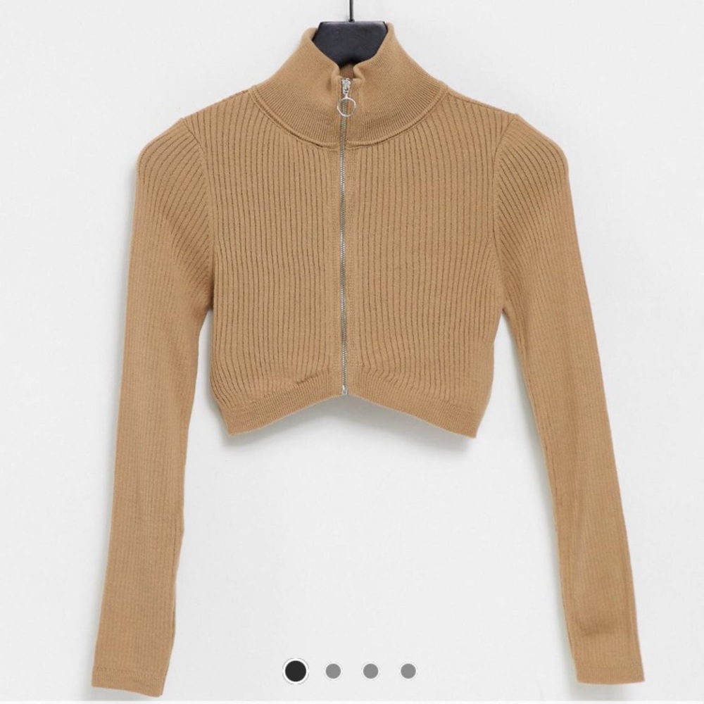 Cropped Zip Cardigan